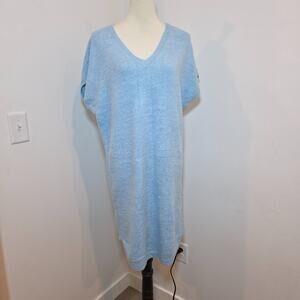 Softies Cozy Cloud Caftan Size XS Sky Blue 22" Lounger Dress  Oversized